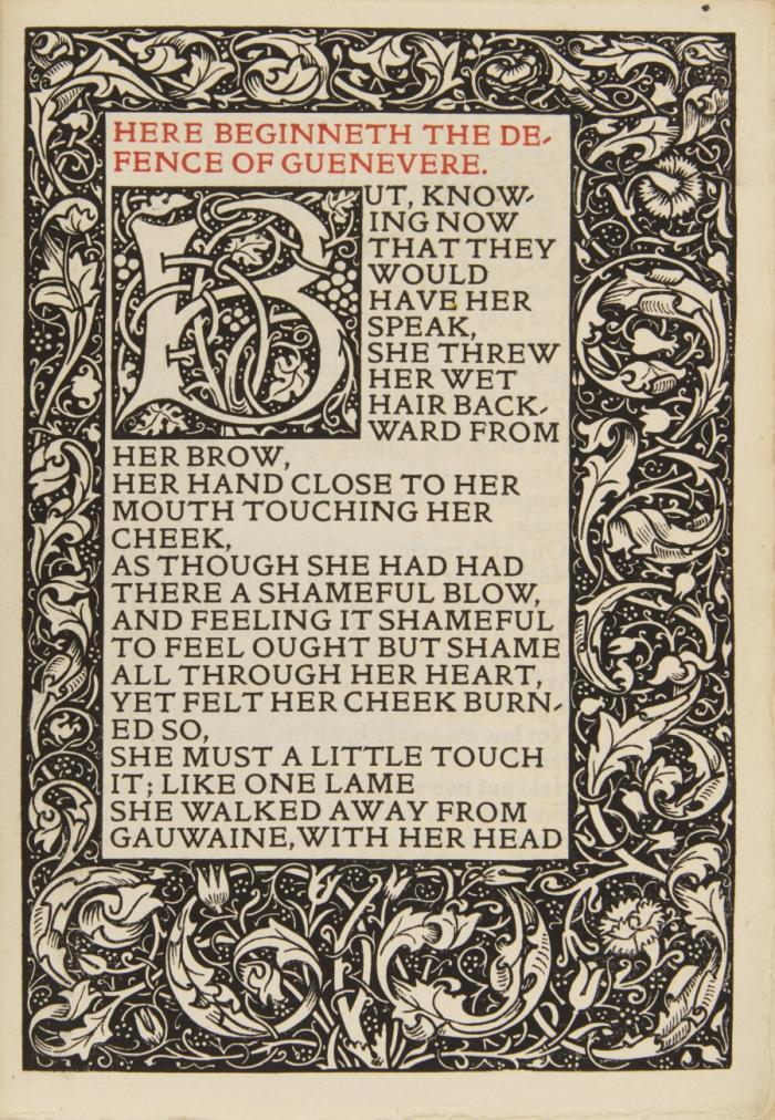 The defence of Guenevere, and other poems.