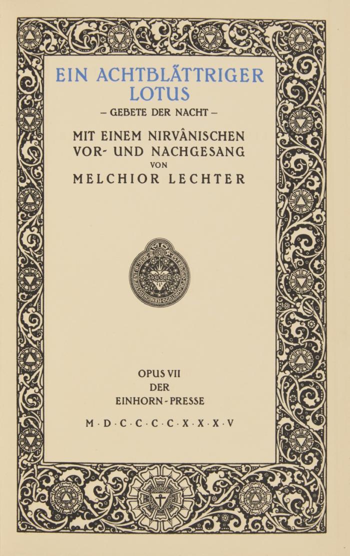 Ein achtblättriger Lotus. Gebete der Nacht. Mir einem nirvânischen Vor- und Nachgesang.