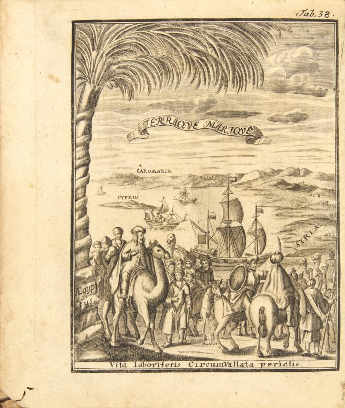 Peregrinus in Jerusalem. Fremdling zu Jerusalem, oder ausführliche Reiß-Beschreibungen, worinnen... seine fünff Hauptreisen, die er in Europa, Asia und Africa vor einigen Jahren gethan und unter Gottes Schutz glüklich vollendet hat, richtig erzehlet. Nebst umständiger Beschreibung aller dabey vorgefallenen Denckwürdigkeiten, derselben Länder, Königreichen, Inseln, Halbinseln und Städte, samt deren Urhebern, Regenten, Glauben, Sprachen und Gebräuchen etc. 5 Teile in 1 Band.