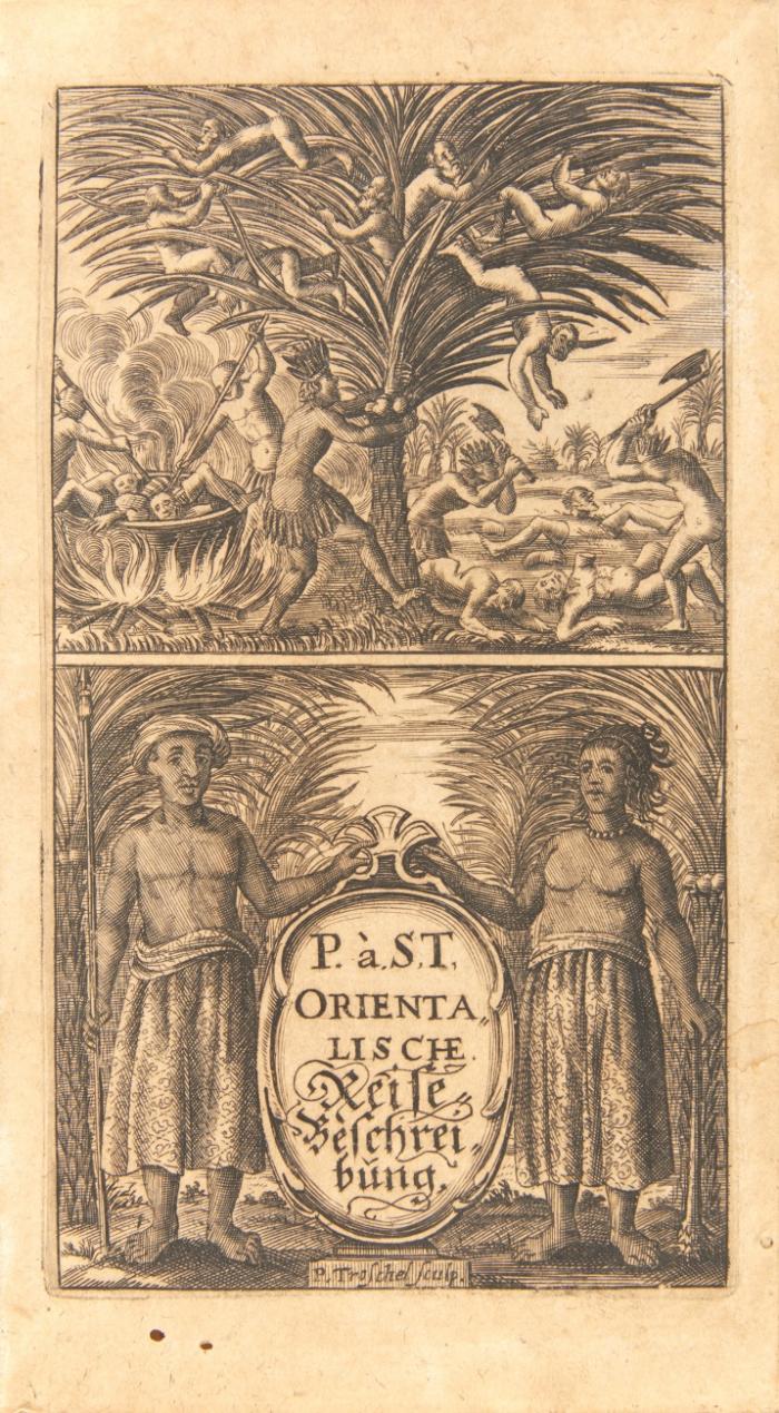 Orientalische Räisebeschreibung. Worinnen unterschiedliche Begebenheiten seiner Räise/vielerley Orientalische Landschafften/ das Gebürg/ Meer und Flüsse/ die Zeit-Rechnung der Fürsten so darinnen geherschet/ ihre Einwohner so wol Christen als Unglaubige/ ingleichem auch Die Thiere/ Bäume/ Pflanzen und Früchte so darinnen gefunden werden/ endlich mancherley Geschichten so darinnen sich haben zugetragen.