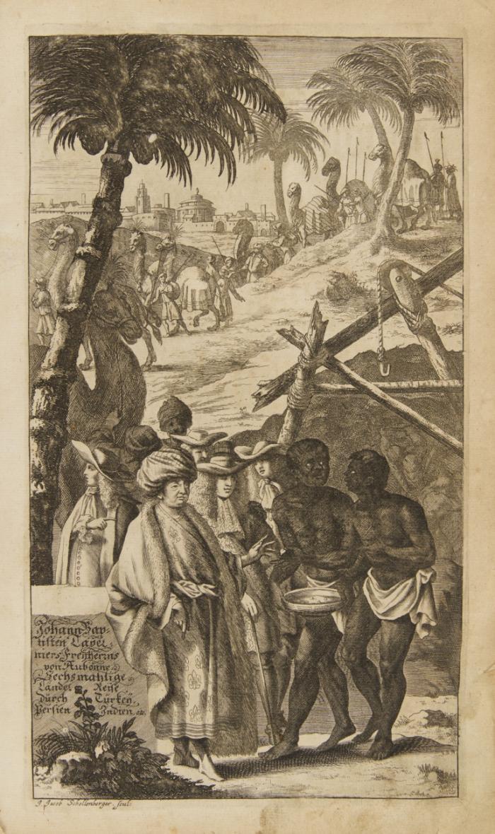 Vierzig-jährige Reise-Beschreibung. Worinnen dessen/ durch Türkey/ Persien/ Indien/ und noch mehr andere Oerter/ höchst-löblichst-vollbrachte sechsmalige Länder-Reise ... In dreyen Theilen/ samt einer Relation/ von ausführlicher Beschaffenheit deß Serrails oder Türkischen Palasts/ vorgestellet ... beygefüget wird Jacob Spons ... Reise/ durch Italien/ Dalmatien/ Griechen- und Morgenland. Alles ... aus dem Französischen ... übergetragen/ und zum Druck befördert/ durch J. Menudier. 5 Tle. in 1 Bd.