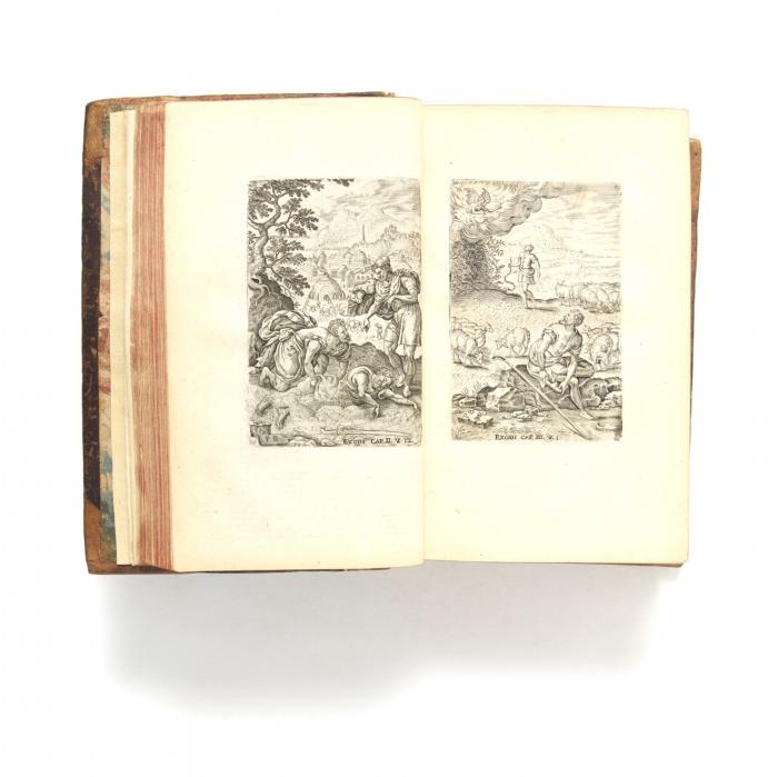Biblia Latina. - Biblia sacra vulgatae editionis. Sixti V. & Clementis VIII. Pont. Max. auctoritate recognita. Editio nova notis chronologicis ... Juxta editionem Parisiensem Antonij Vitré. 2 Tle. in 1 Bd.