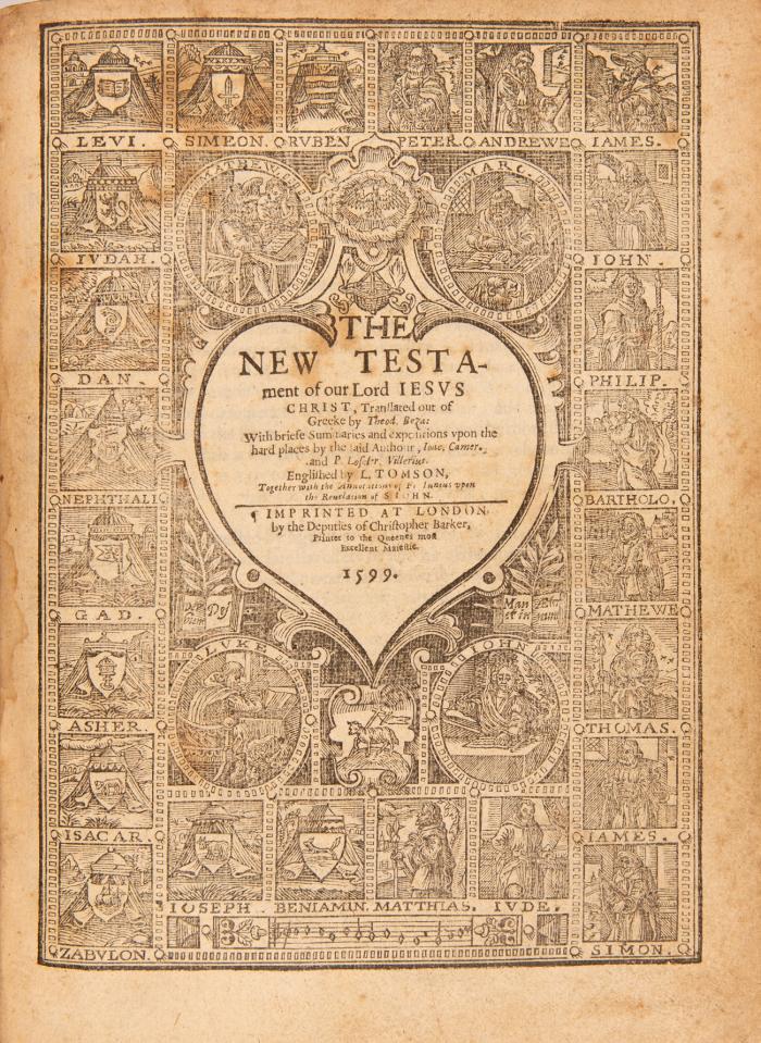 Biblia anglica. - The Bible, that is, the holy Scriptures conteined in the Olde and Newe Testament, translated according to the Ebrew and Greeke ... with most profitable annotations upon all the hard places ... 3 Tle. in 1 Bd.