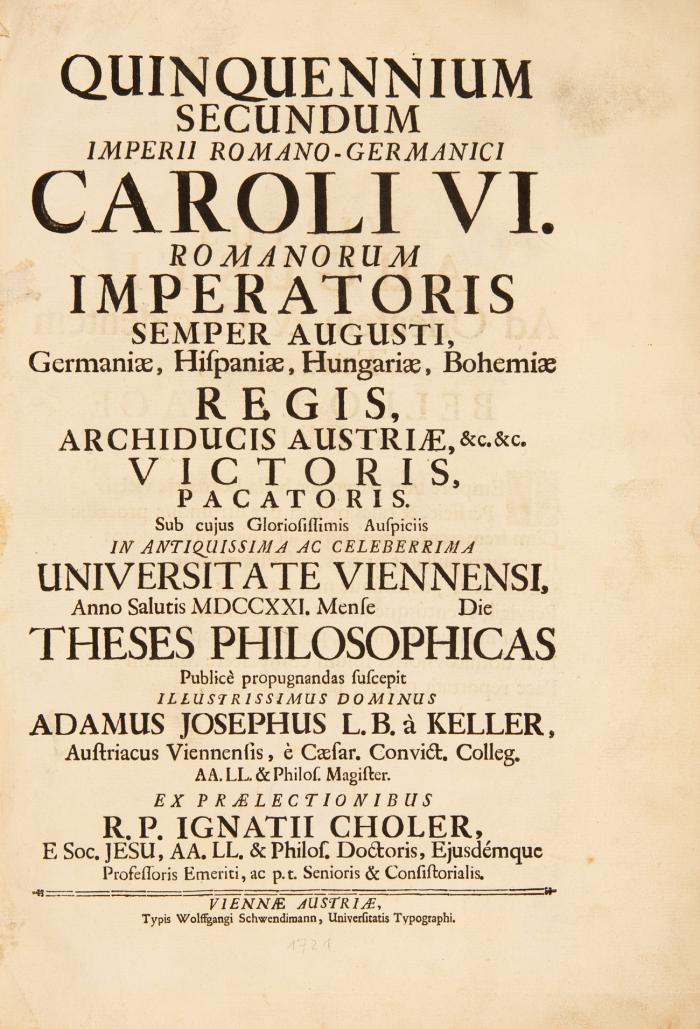 Quinquennium secundum Imperii Romano-Germanici Caroli VI.