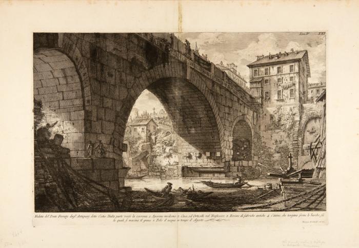 Veduta del Ponte Ferrato dagl' Antiquari detto Cestio...