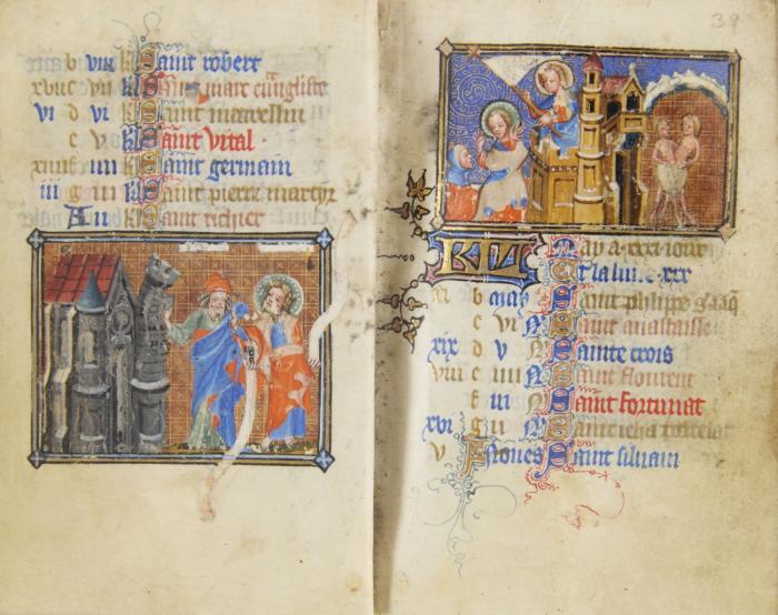 Horae B.M.V. Lateinisches Stundenbuch. Handschrift auf Pergament.