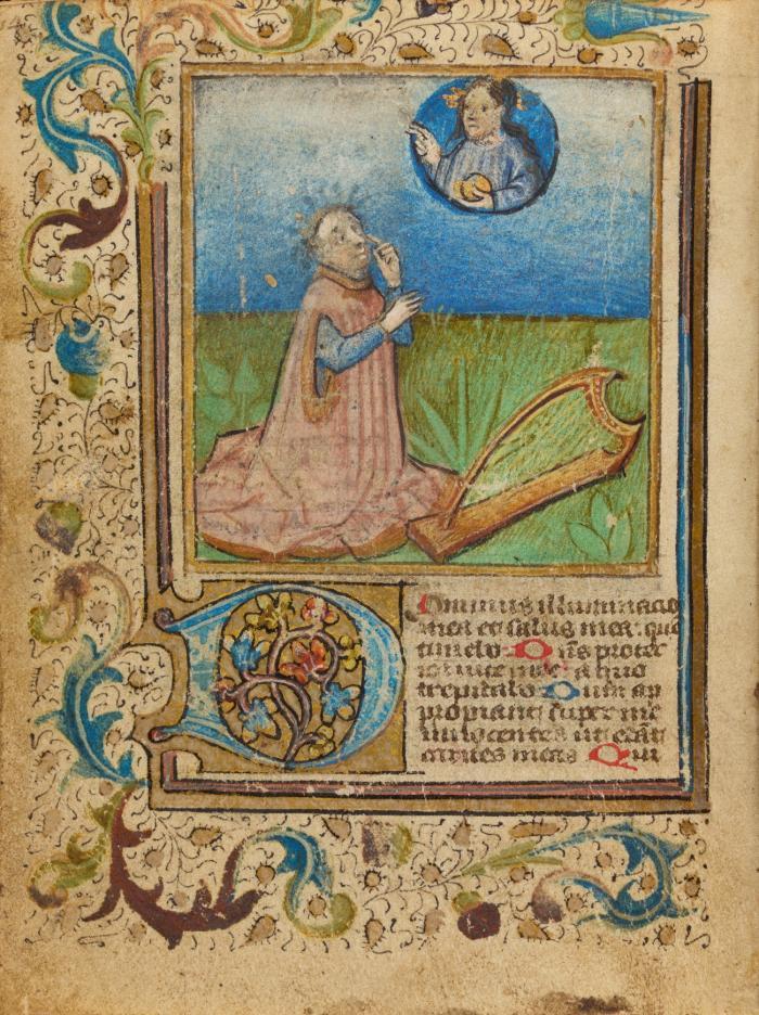 Psalter, mit Cantica und Antiphonen. Lateinische illuminierte Handschrift auf Pergament.