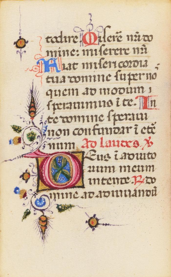 Horae B.M.V. Lateinisches Stundenbuch. Handschrift auf Pergament im Miniaturformat.