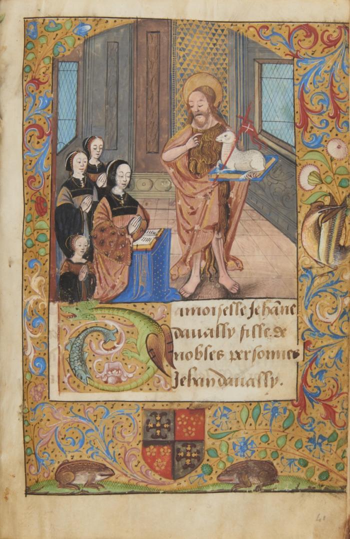 Livre d'Heures. - Stundenbuch der Jeanne d'Avally. Lateinisch-französische Handschrift auf Pergament.