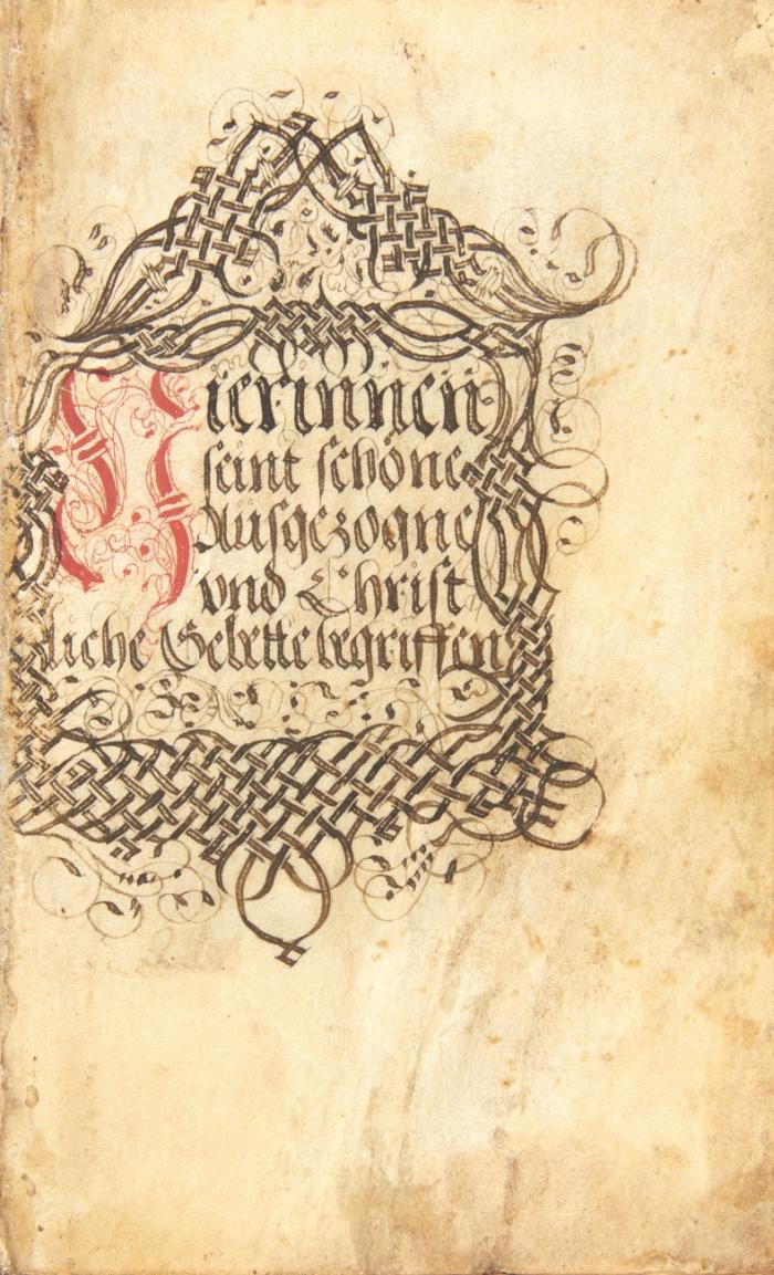 Gebetbuch. - Hierinnen seint schöne Ausgezogne vnd Christliche Gebette begriffen. Deutsche kalligraphische Handschrift auf Pergament.