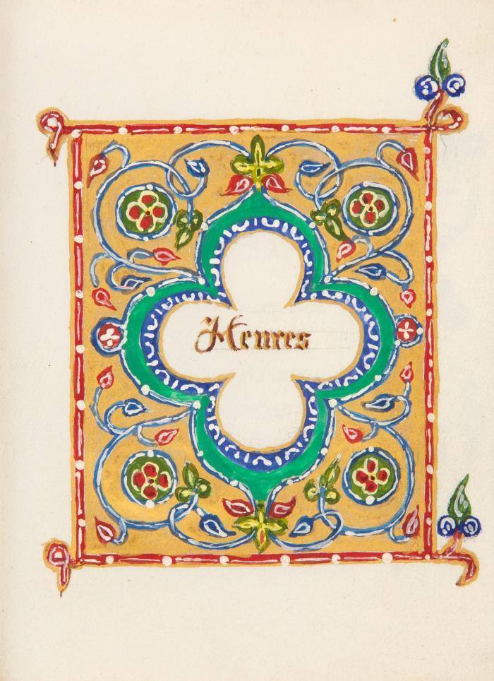 Heures. - Gebetbuch. Illuminierte französische und lateinische Handschrift auf Pergament.
