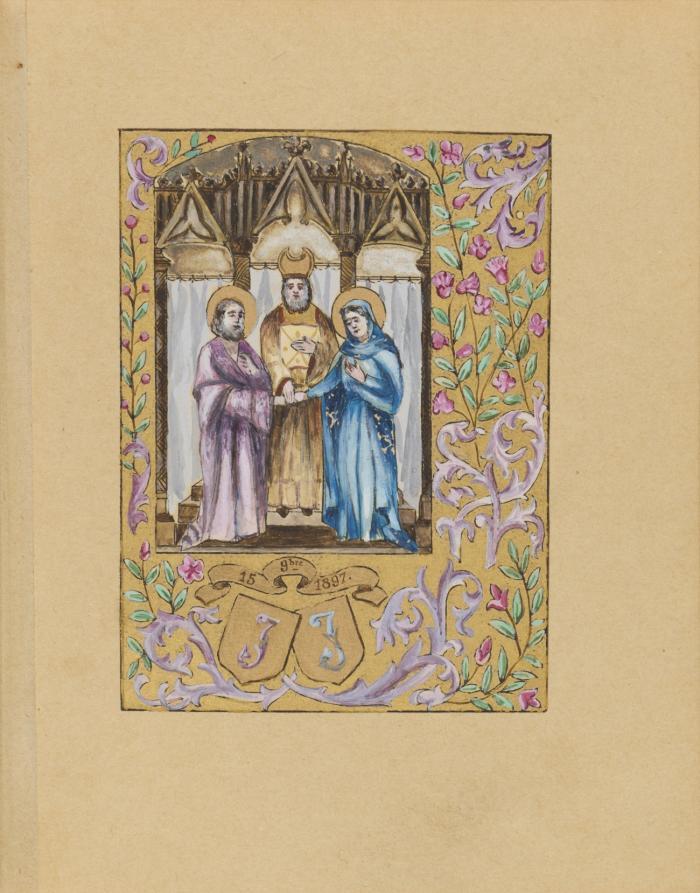 Ordinarium missae mit Trausakrament. Französische illuminierte Handschrift auf Papier,
