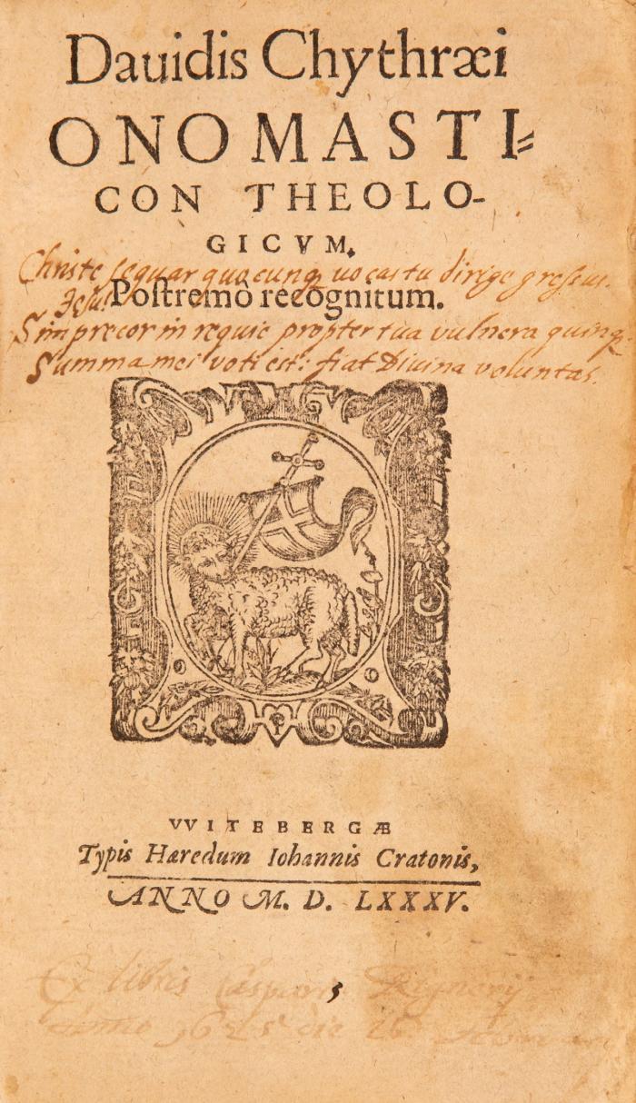 Onomasticon theologicum. Postremo recognitum.