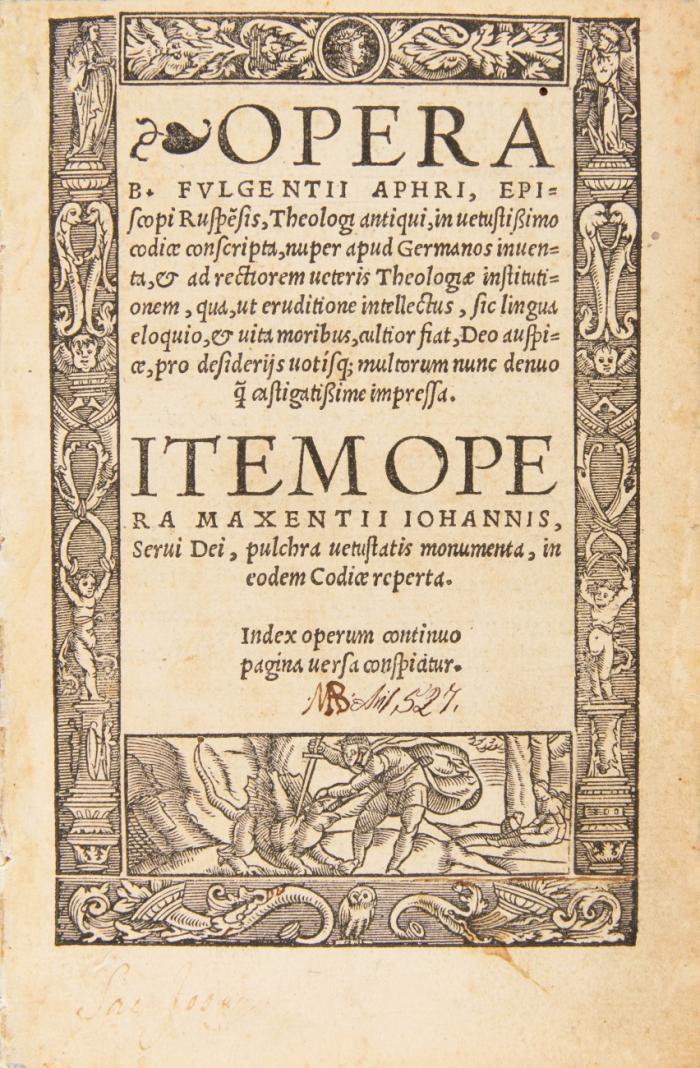Opera ... Item Opera Maxentii Iohannis ... Index operum continuo pagina uersa conspiatur. 2 Tle. in 1 Bd.