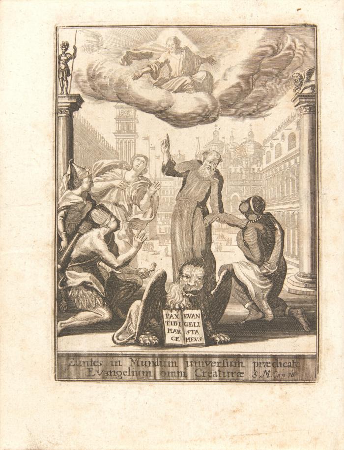 Der nach Venedig überbrachte Mohr, oder curiose und warhaffte Beschreibung aller Curiositäten Denckwürdigkeiten, welche ...  in seiner Mission in Africa, America, Asia, und Europa aufgestoßen. In die Hoch-Teutsche Sprache übersetzt.