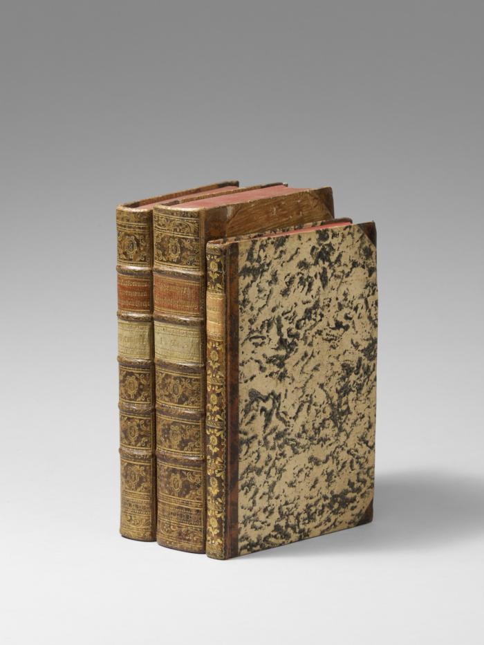 Einbände. - 3 Bde. Bibliothek Starhemberg/ dav. 2 Bde.: Meister mit dem Merkurstab.