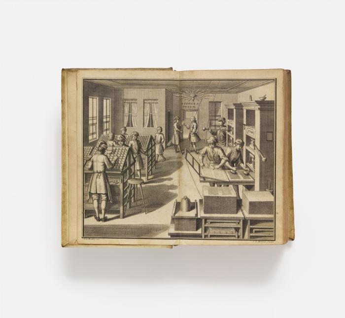 Die so nötig als nützliche Buchdruckerkunst und Schriftgießerei, mit ihren Schriften, Formaten und dazu gehörigen Instrumenten abgebildet und klärlich beschrieben. Mit einer Vorrede von Joh. Erh. Kappen. 2 Teile in 2 Bden (von 4).