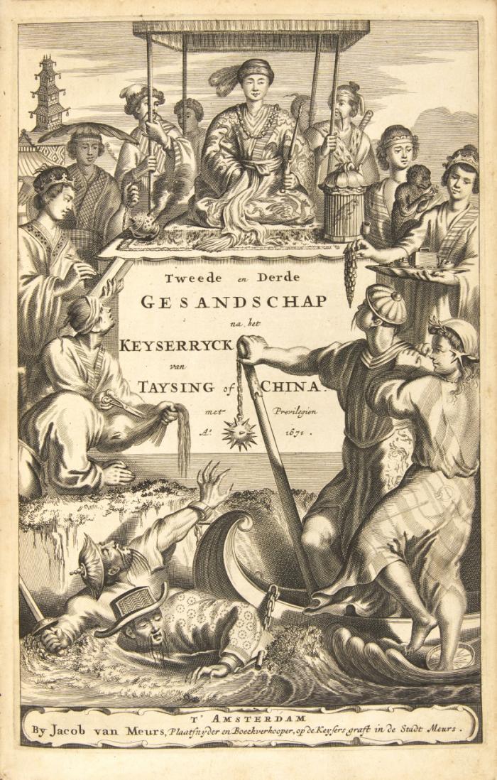 Gedenkwaerdig Bedryf Der Nederlandsche Oost-Indische Maetschappye, op de Kuste en in het Keizerrijk van Taising of Sina. Beneffens een Beschryving van geheel Sina. 3 Tle. in 1 Bd.
