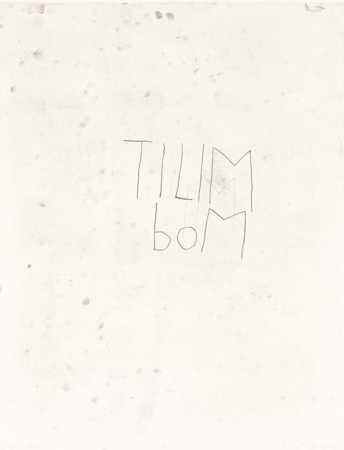 Jean-Charles Blais. Tilimbom. 1989. Mappe mit radiertem Titel und 5 Blatt Radierungen. Je signiert. Ex. 17/25.