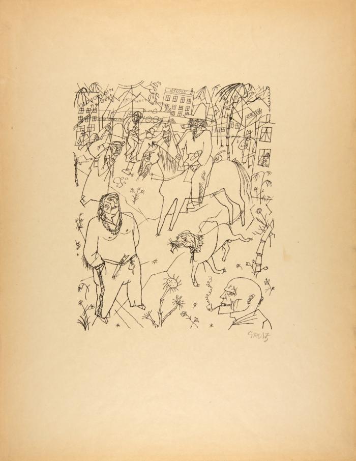 TEXASBILD FÜR MEINEN FREUND CHINGACHGOOK (AUS: ERSTE GEORGE GROSZ-MAPPE)