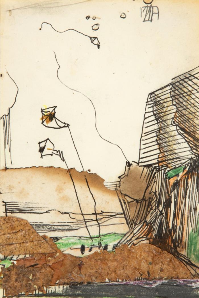 OHNE TITEL (LANDSCHAFT MIT FLUGDRACHEN)