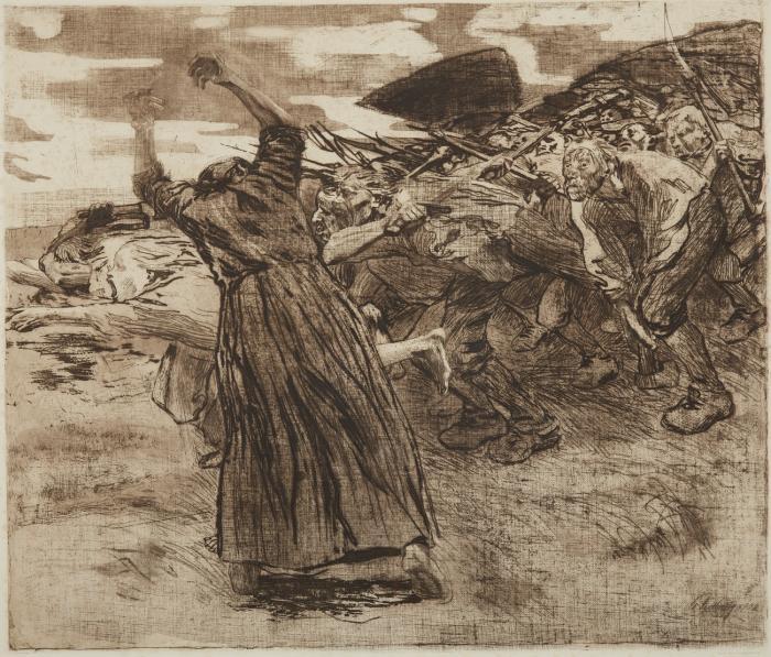 Losbruch (Blatt 5 aus dem Zyklus Bauernkrieg.)