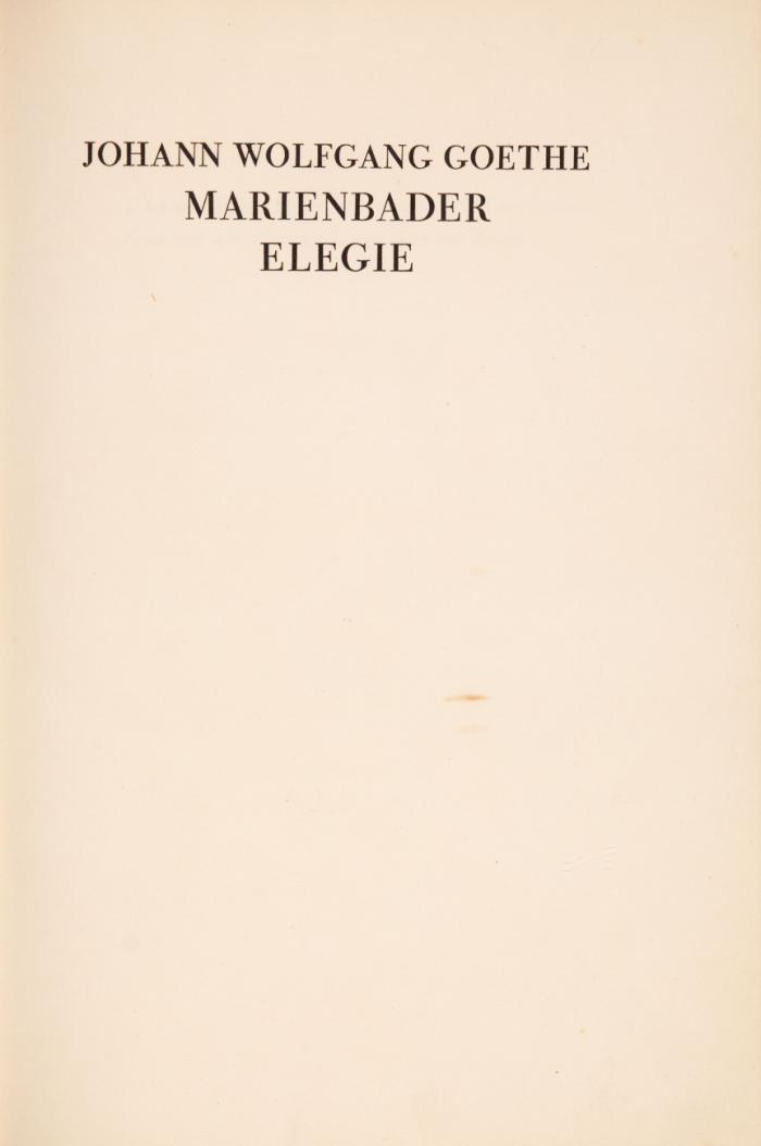 Marienbader Elegie.