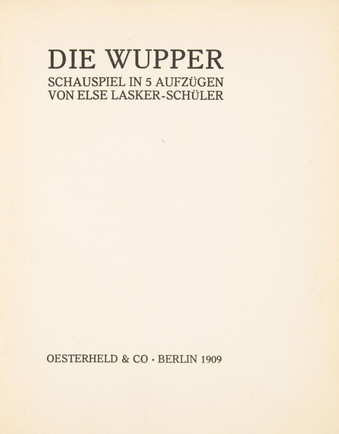 Die Wupper. Schauspiel in 5 Aufzügen.