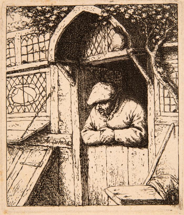 Der Bauer in der Haustür.