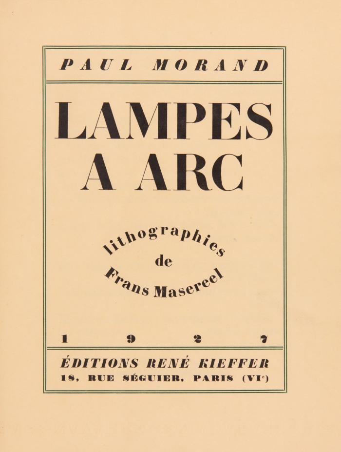 Lampes à arc. Lithographies de Frans Masereel.