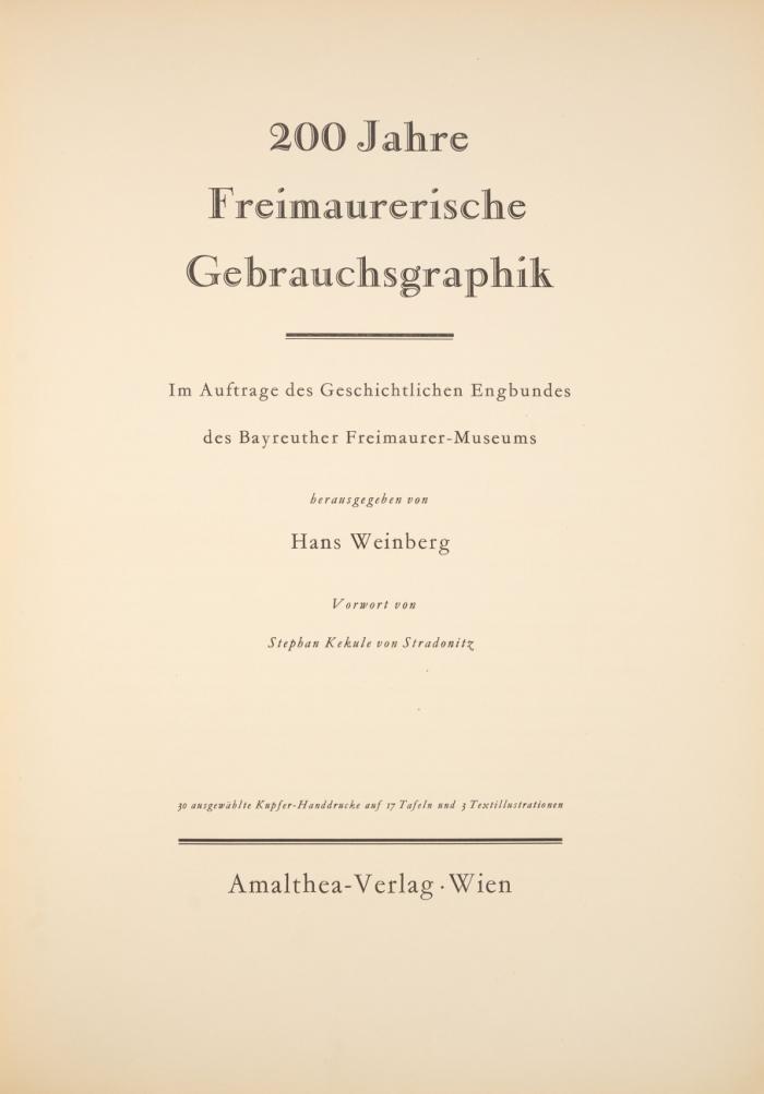200 Jahre Freimaurerische Gebrauchsgraphik.