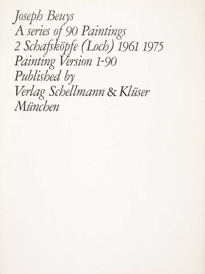 A series of 90 Paintings. 2 Schafsköpfe (Loch) 1961 1975. Painting Version 1-90.