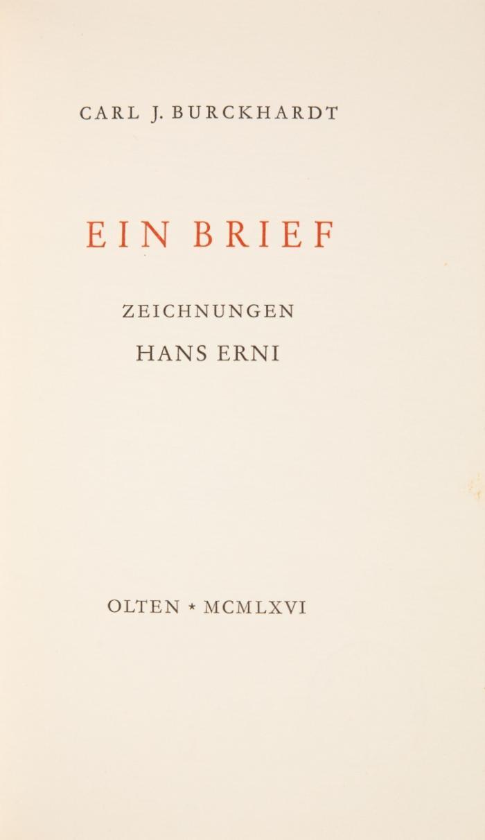Ein Brief. Zeichnungen: Hans Erni.