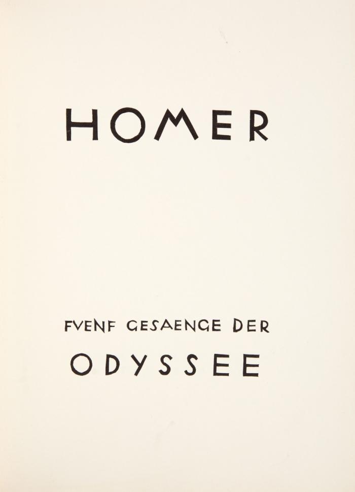 Fuenf Gesaenge der Odyssee.