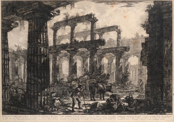 Vue des restes de la Celle du Temple de Neptune.