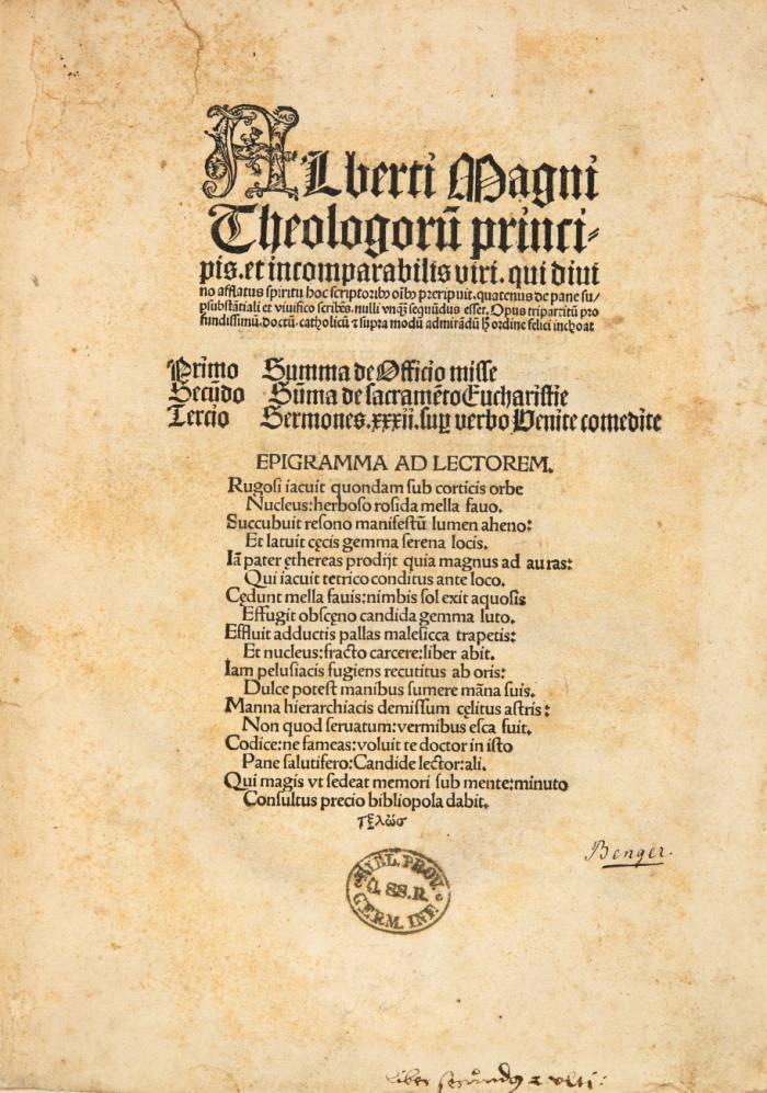 Opus tripartitum profundissimum.