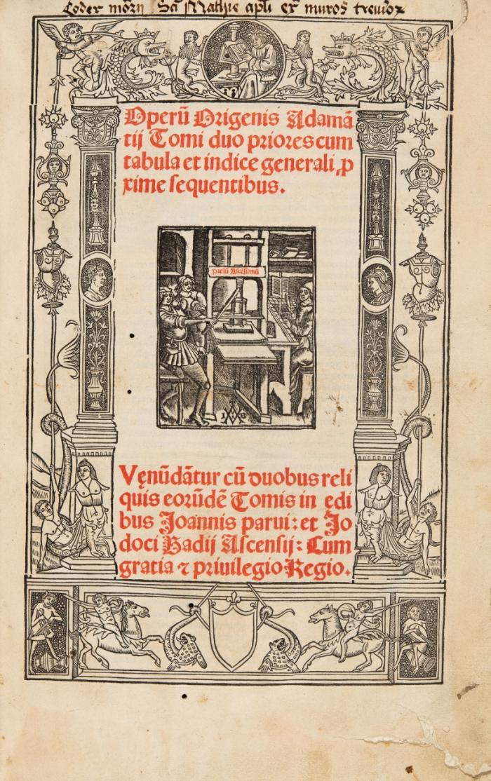 Operu[m] Origenis Adamatii tomi duo priores cum tabula et indice generali proxime sequentibus. Tle. I und II (von IV) in 1 Bd.