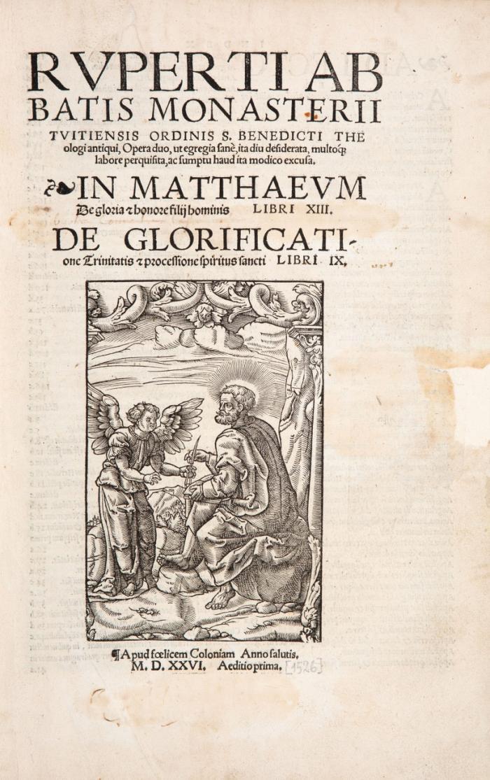 Opera duo: In Matthaeum de gloria & honore filii hominis libri XIII. De glorificatione Trinitatis & processione spiritus sancti libri IX. Aeditio prima.