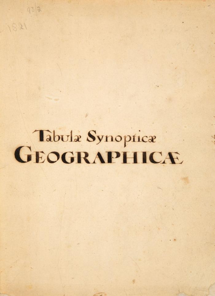 Tabulae Synopticae Geographicae.