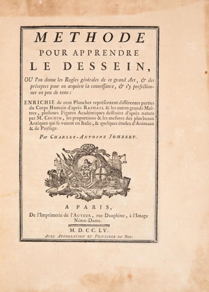 Méthode pour apprendre le dessein, ou l'on donne les Regles générales de ce grand Art  des préceptes pour en acquérir la connoiccance ... enrichie de cent planches ...