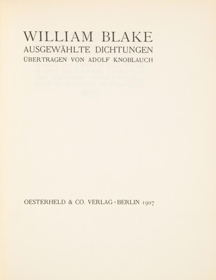 Ausgewählte Dichtungen. Übertragen von Adolf Knoblauch. 2 Bde.