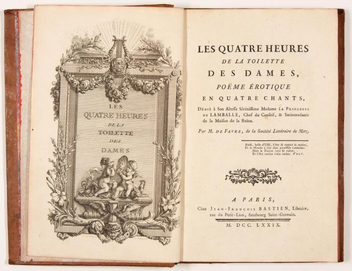 Les quatre heures de la toilette des dames, poëme érotique en quatre chants.