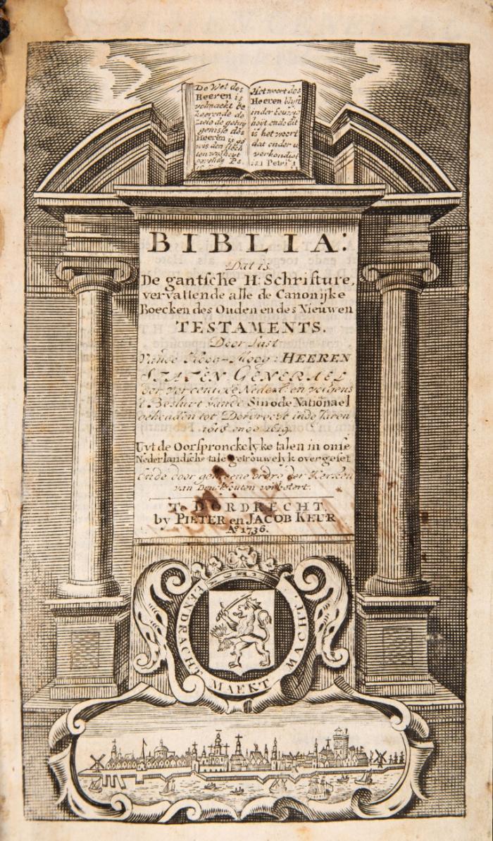 Biblia: Dat is de gantsche H: Schrifture, vervattende alle de Canonijke Boecken des Ouden en des Nieuwen Testaments. 4 Tle. in 1 Bd.