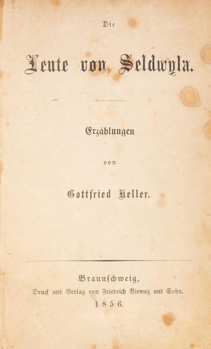 Die Leute von Seldwyla. Erzählungen.