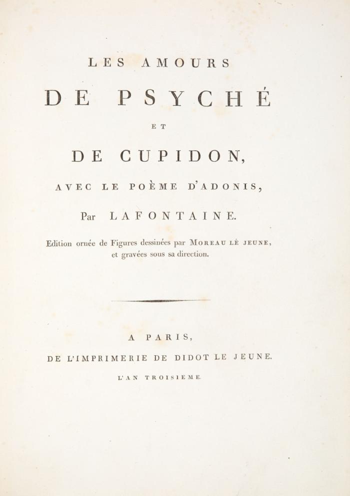 Les amours de Psyché et de Cupidon, avec le poème d'Adonis.