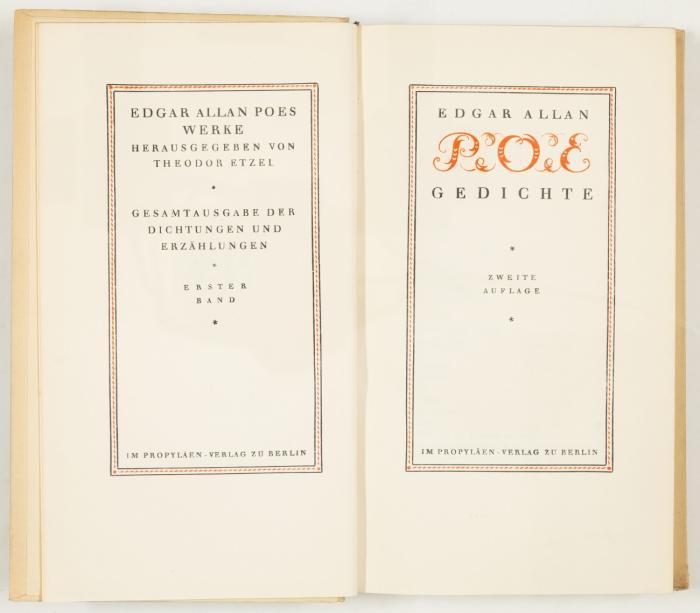 Werke. Herausgegeben von Theodor Etzel. Gesamtausgabe der Dichtungen und Erzählungen. 6 Bde.