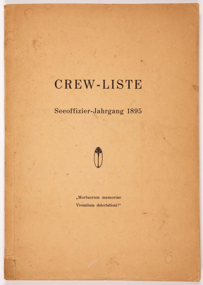 [Crew-Liste. Seeoffizier-Jahrgang 1895]. Typoskriptdruck.