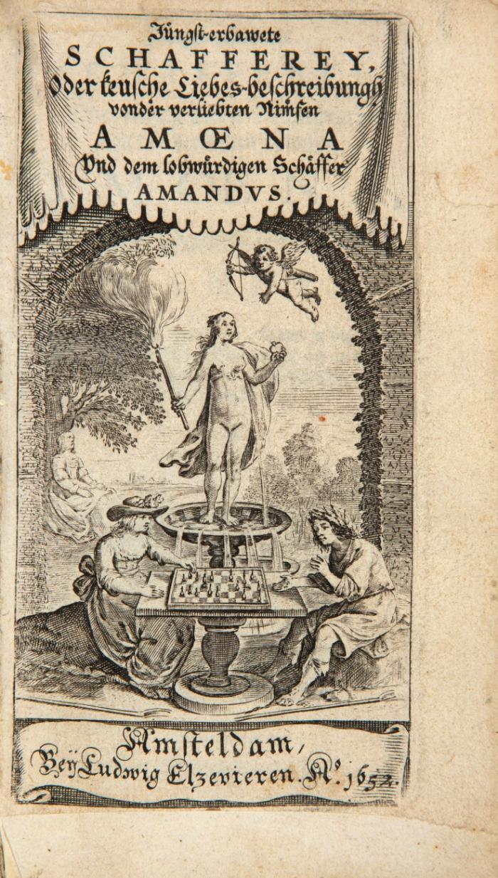 Jüngst-erbawete Schafferey, oder keusche Liebes-beschreibung von der verliebten Nimsen Amoena, und dem lobwürdigen Schäffer Amandus.
