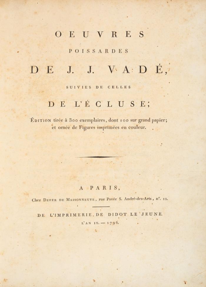 Oeuvres poissardes. Suivies de celles de l'écluse.