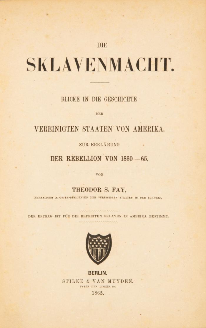Die Sklavenmacht. Blicke in die Geschichte der Vereinigten Staaten von Amerika. Zur Erklärung der Rebellion von 1860-65.